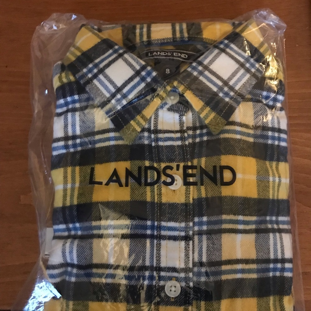 Lands End New Flannel Size 8